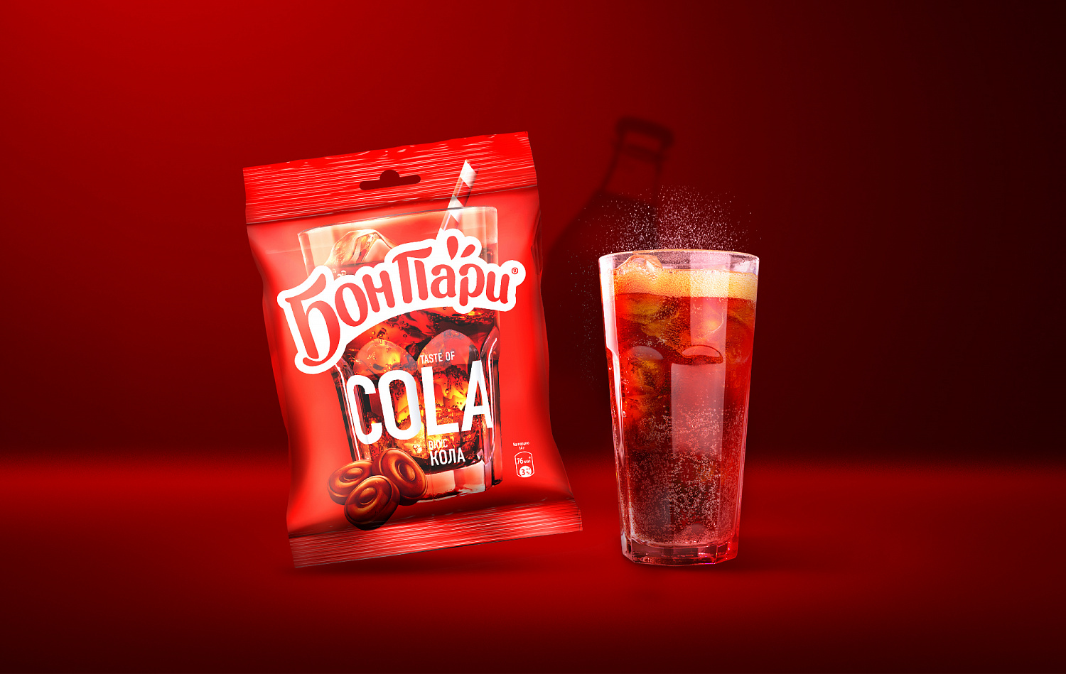 Бон Пари® taste of Cola: дизайн упаковки леденцовой карамели - Портфолио Depot