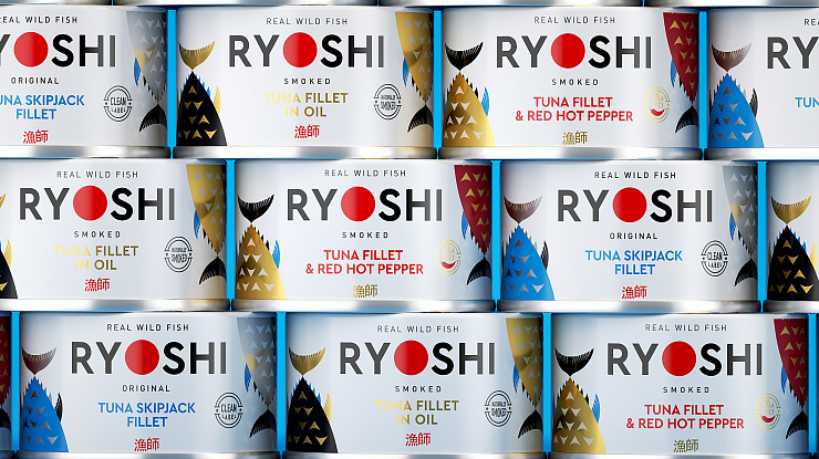 Ryoshi: позиционирование и визуальная система для бренда рыбных консервов - Портфолио Depot