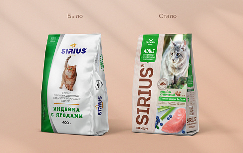 SIRIUS®: позиционирование и дизайн упаковки кормов для животных. Разработка позиционирования