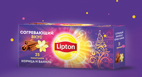 Новогодняя серия Lipton с корицей и ванилью