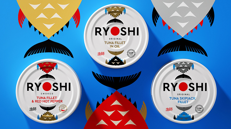 Ryoshi: позиционирование и визуальная система для бренда рыбных консервов - Портфолио Depot