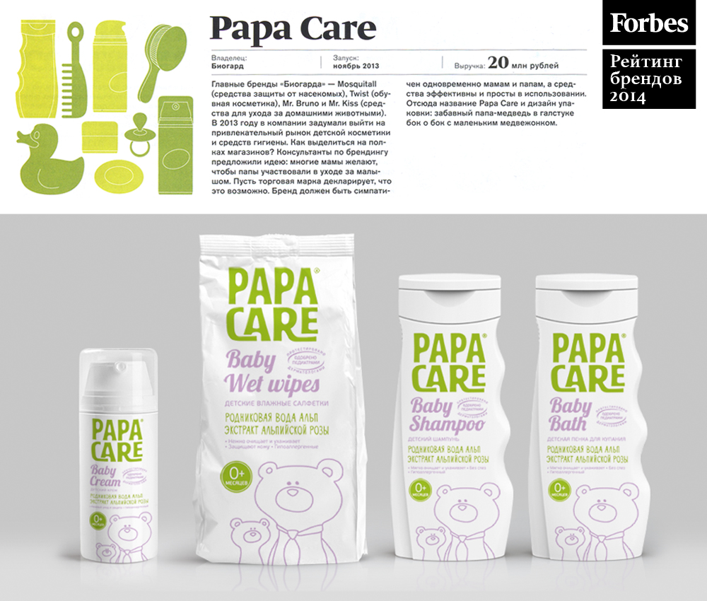 рейтинг брендов Forbes 2014, детская косметика Papa Care, брендинговое агентство depot WPF