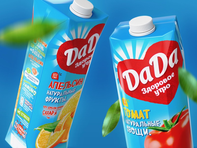 соковый бренд ДаДа, Казахстан, дизайн упаковки, редизайн, ребрендинг, брендинговое агентство Depot WPF