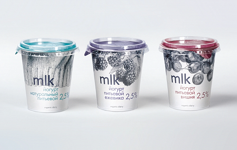 Йогурты Mlk Organic Dairy. Разработка формы упаковки