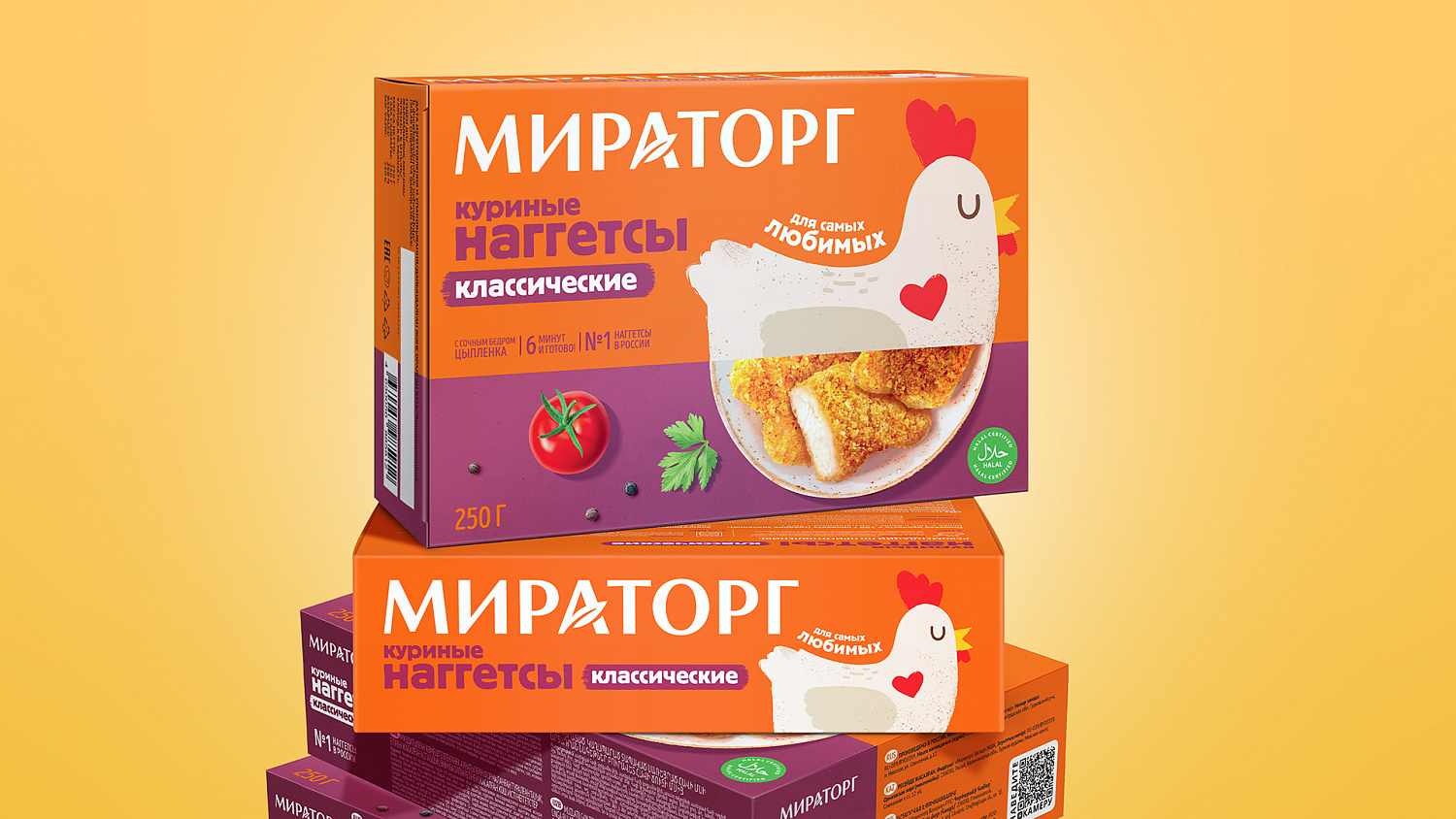 Мираторг: дизайн упаковки куриных наггетсов - Портфолио Depot