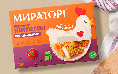 Мираторг: дизайн упаковки куриных наггетсов