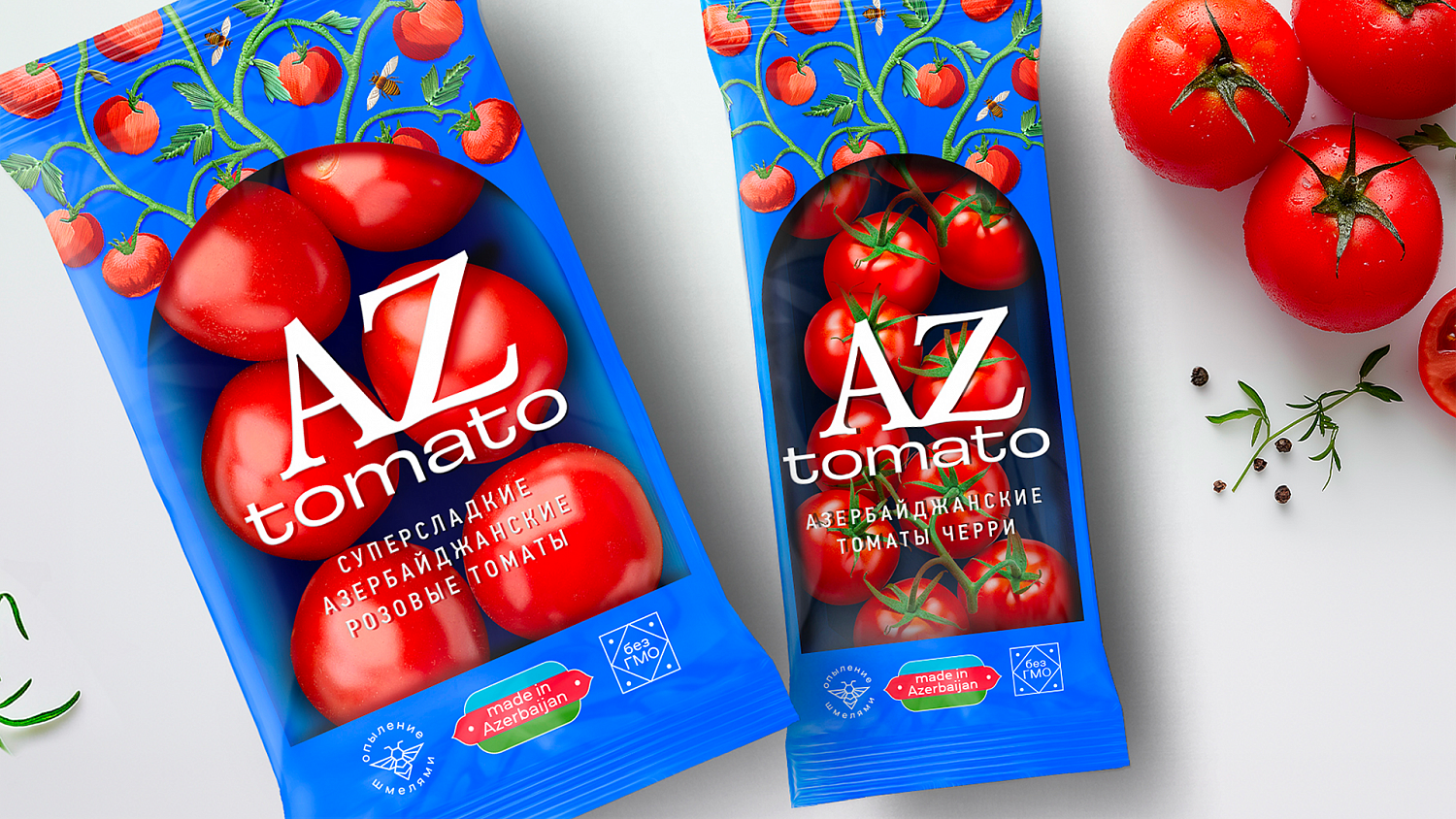 Az tomato: дизайн упаковки бренда азербайджанских томатов - Портфолио Depot