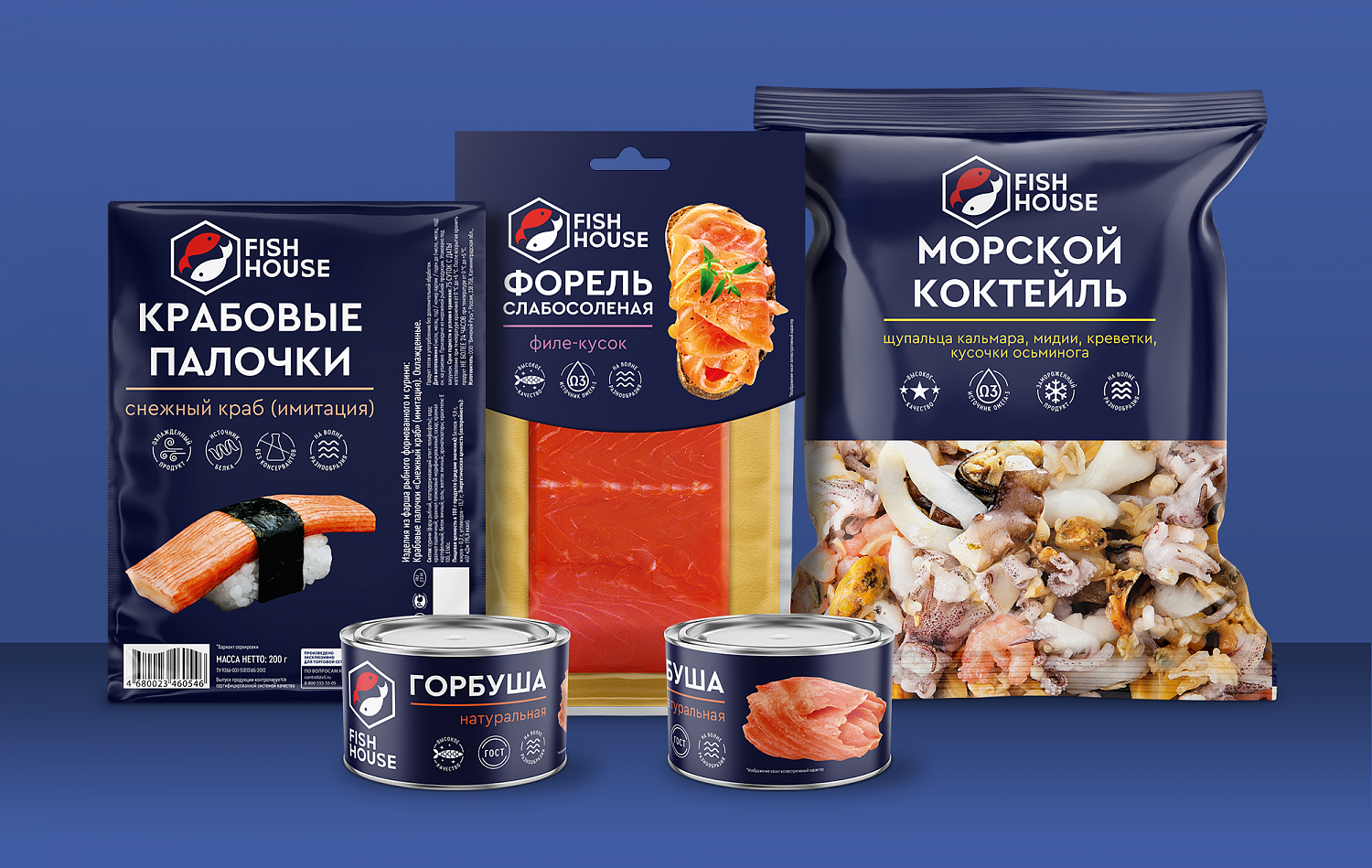 FishHouse: Позиционирование и дизайн упаковки рыбной СТМ «Пятерочки» - Портфолио Depot