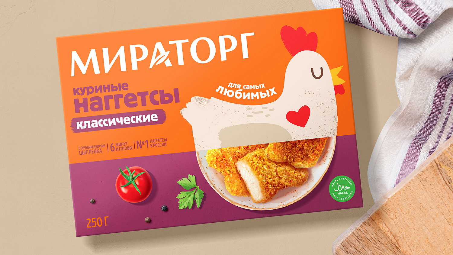 Мираторг: дизайн упаковки куриных наггетсов - Портфолио Depot