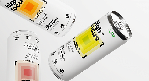 high focus: дизайн упаковки для нового бренда функциональных напитков