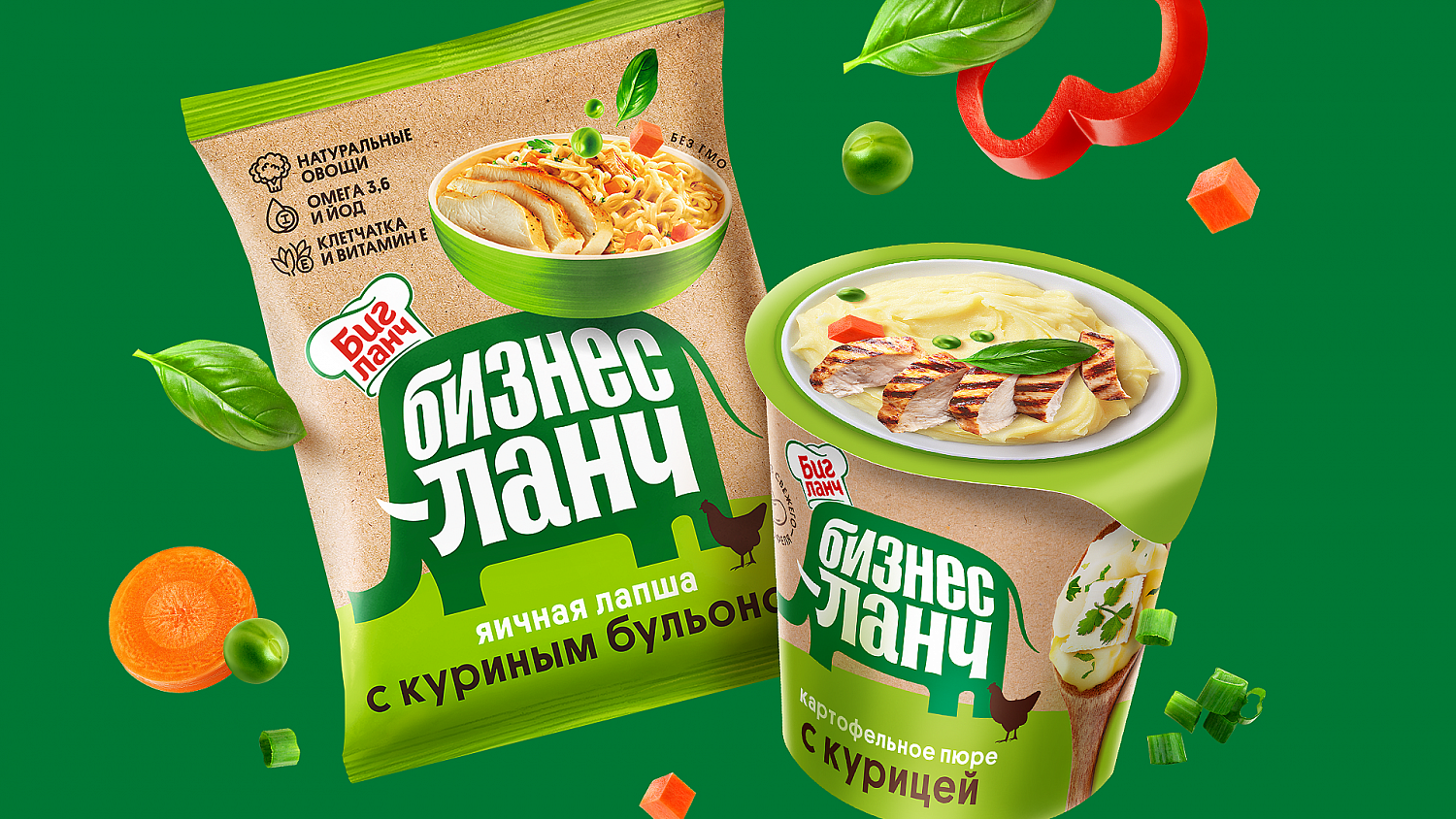 Бизнес ланч: маскот, дизайн сайта и упаковки лапши быстрого приготовления - Портфолио Depot