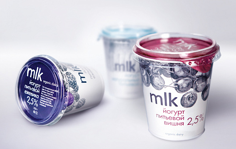 Йогурты Mlk Organic Dairy. Разработка формы упаковки