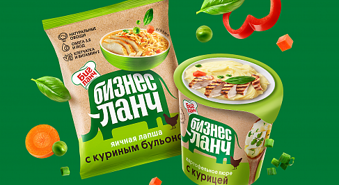 Бизнес ланч: маскот, дизайн сайта и упаковки лапши быстрого приготовления