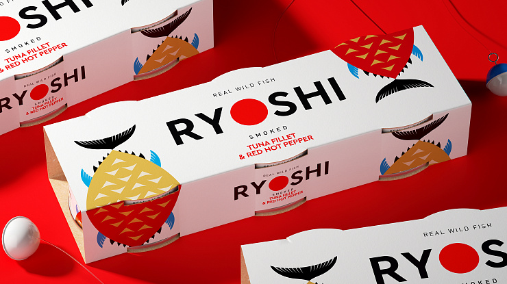 Ryoshi: позиционирование и визуальная система для бренда рыбных консервов - Портфолио Depot