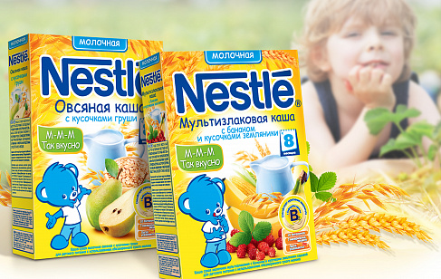 Обновлённый дизайн детских каш Nestle