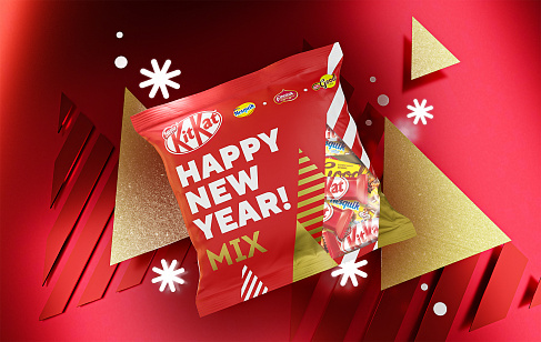 KitKat® New Year Mix. Разработка дизайна упаковки