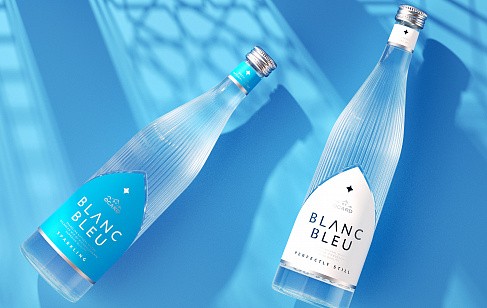 BLANC BLEU: нейминг, дизайн упаковки и этикетки, форма упаковки бутилированной воды. Нейминг. Разработка названия бренда